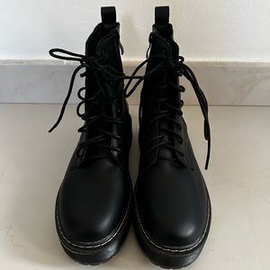 Brand New Black Platform Combat Boots